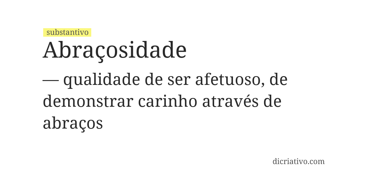Significado de abraçosidade