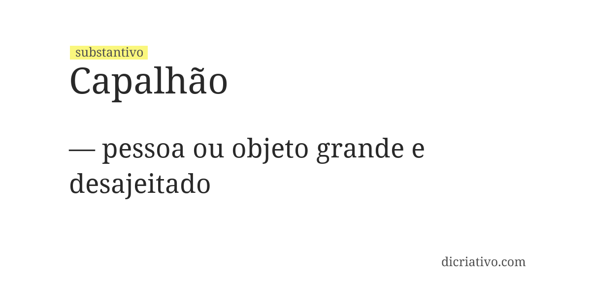 Significado de capalhão