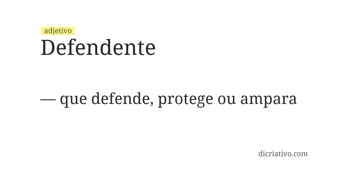 Significado de defendente