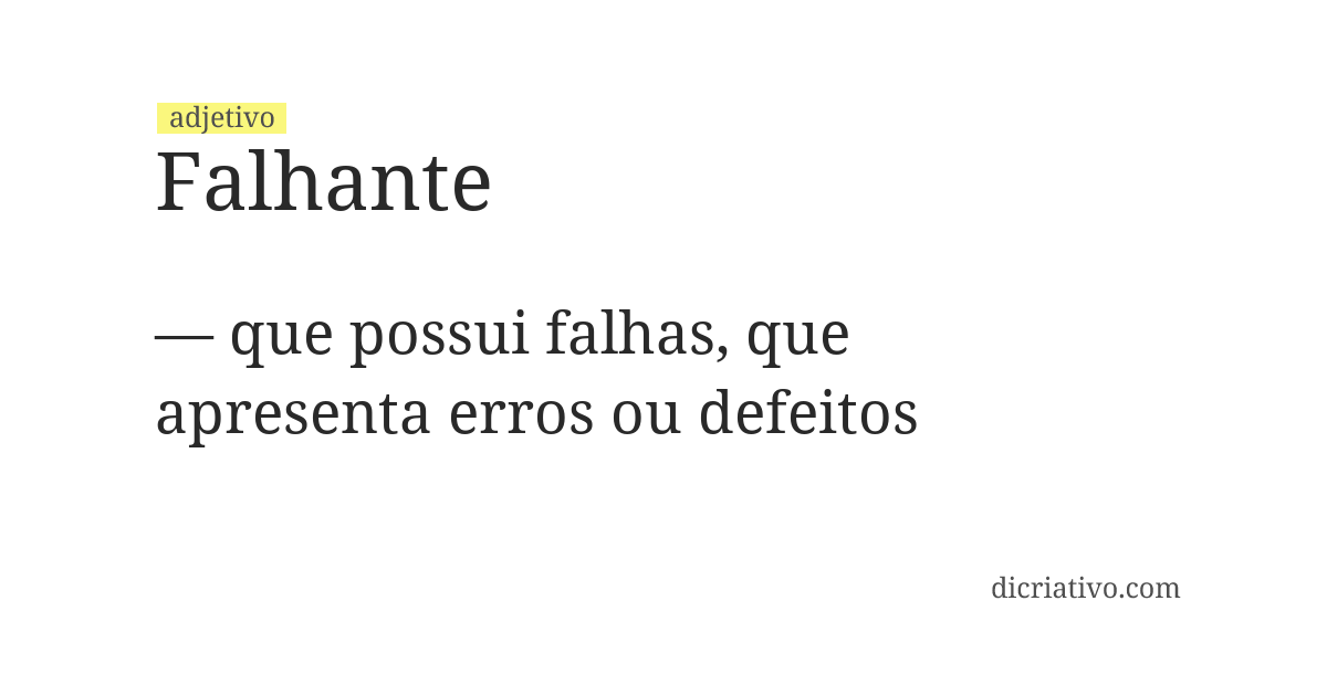 Significado de falhante