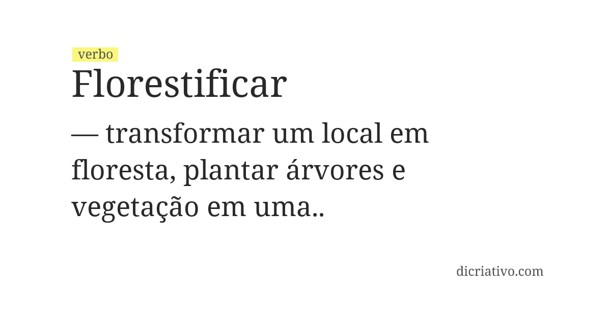 Significado de florestificar