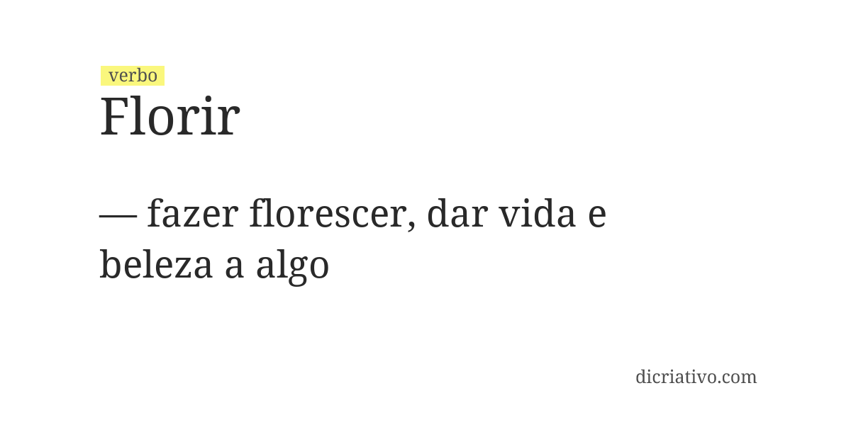 Significado de florir