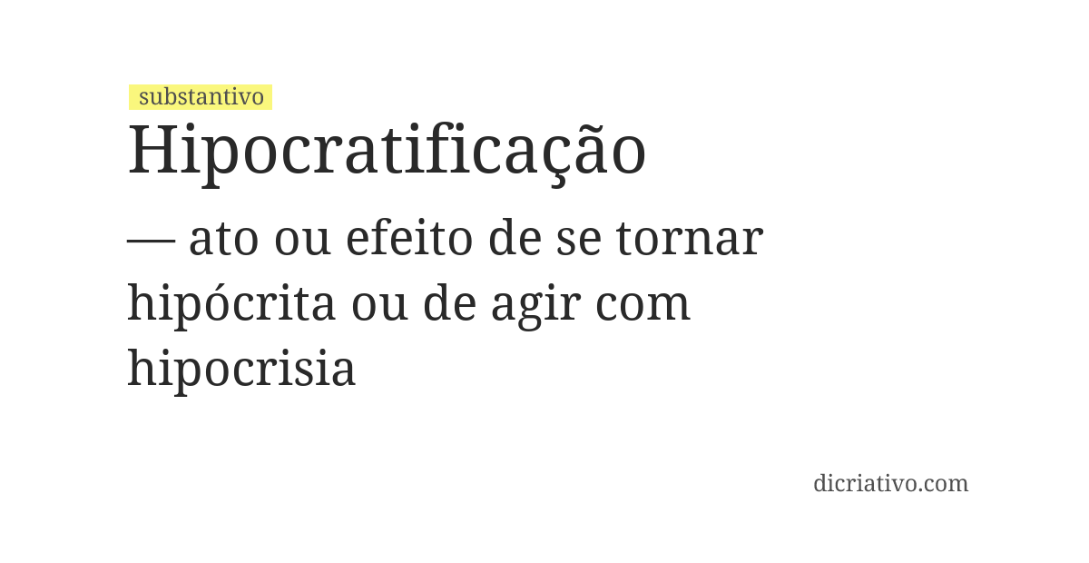 Significado de hipocratificação