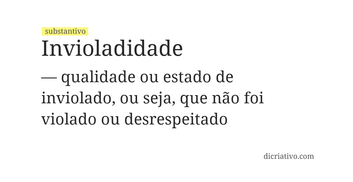 Significado de invioladidade