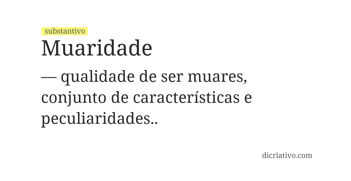 Significado de muaridade