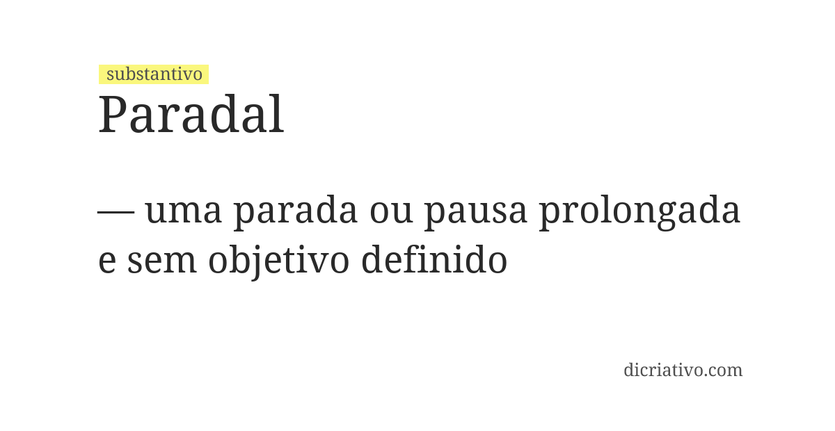 Significado de paradal
