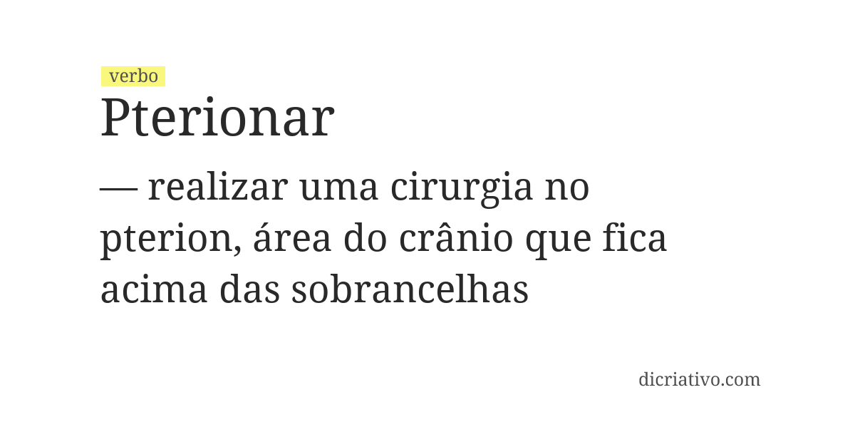 Significado de pterionar