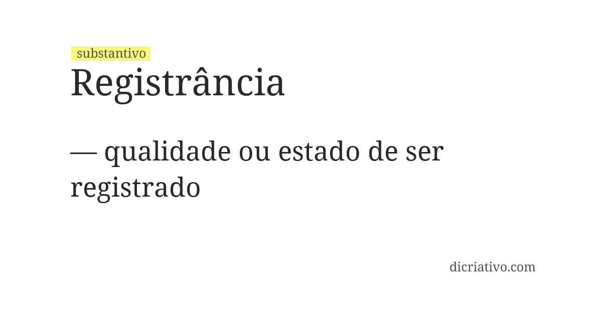 Significado de registrância