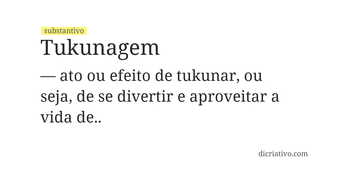 Significado de tukunagem