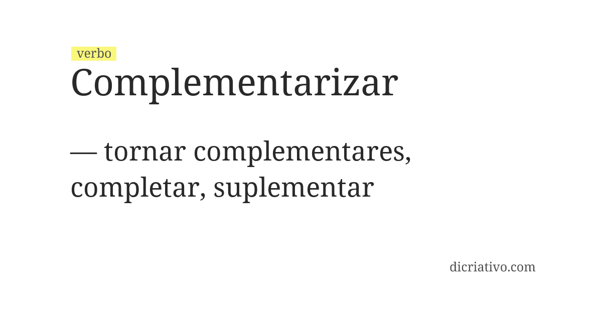 Significado de complementarizar