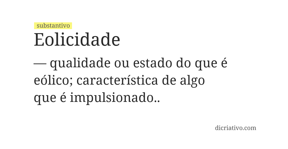Significado de eolicidade