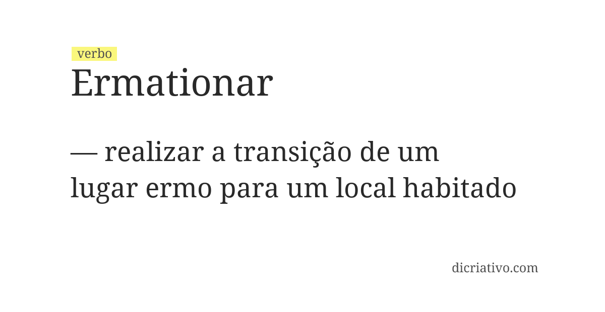 Significado de ermationar