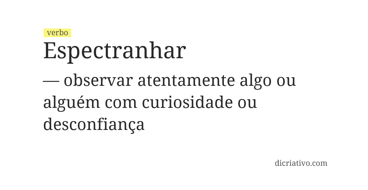 Significado de espectranhar
