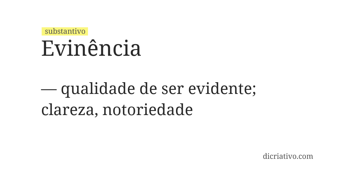 Significado de evinência