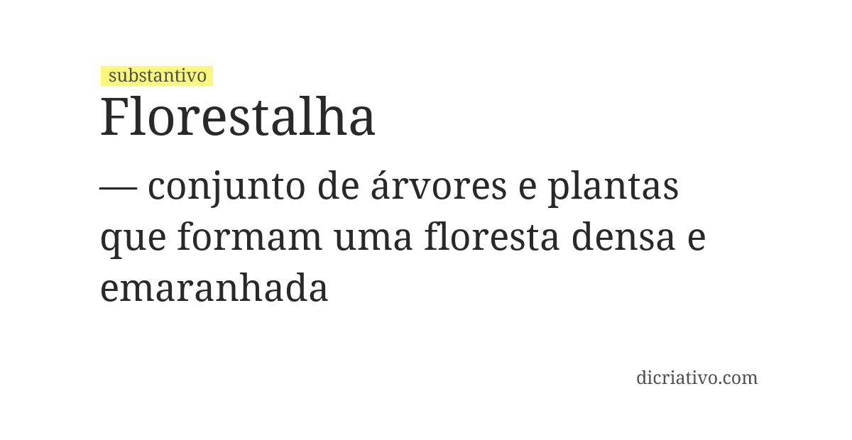 Significado de florestalha