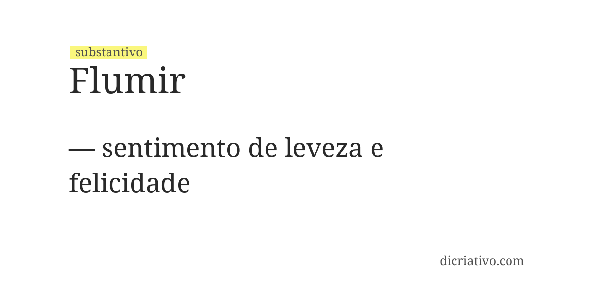 Significado de flumir
