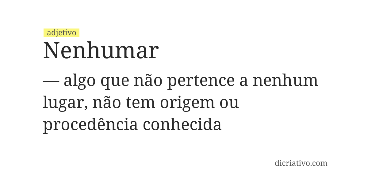 Significado de nenhumar