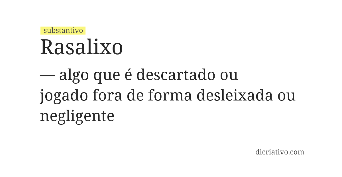 Significado de rasalixo