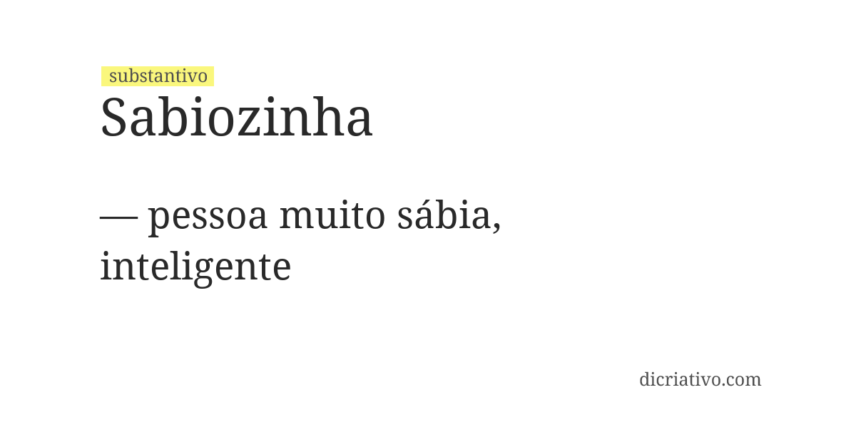 Significado de sabiozinha