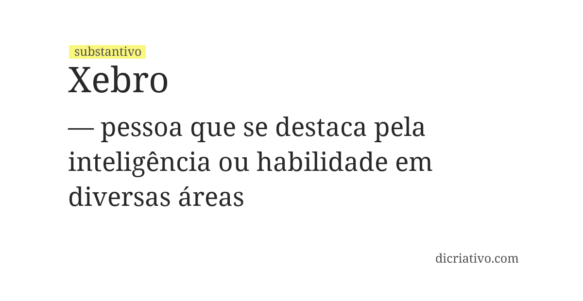 Significado de xebro