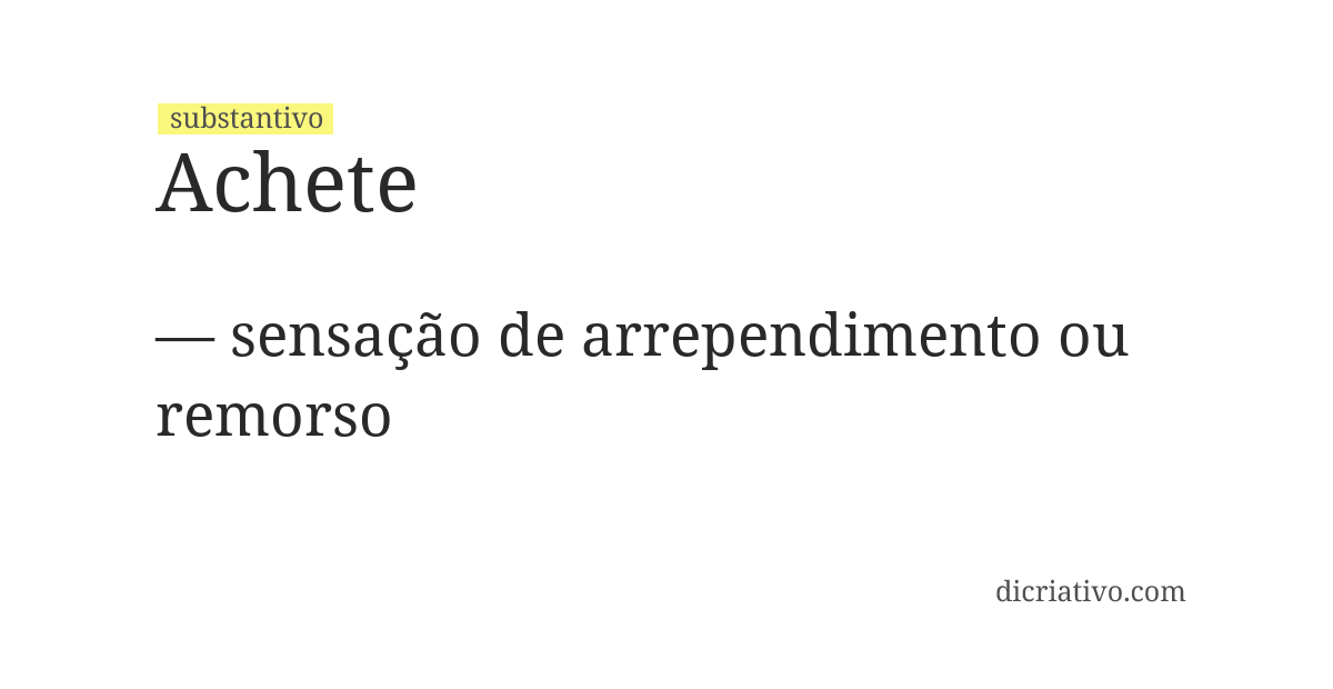 Significado de achete