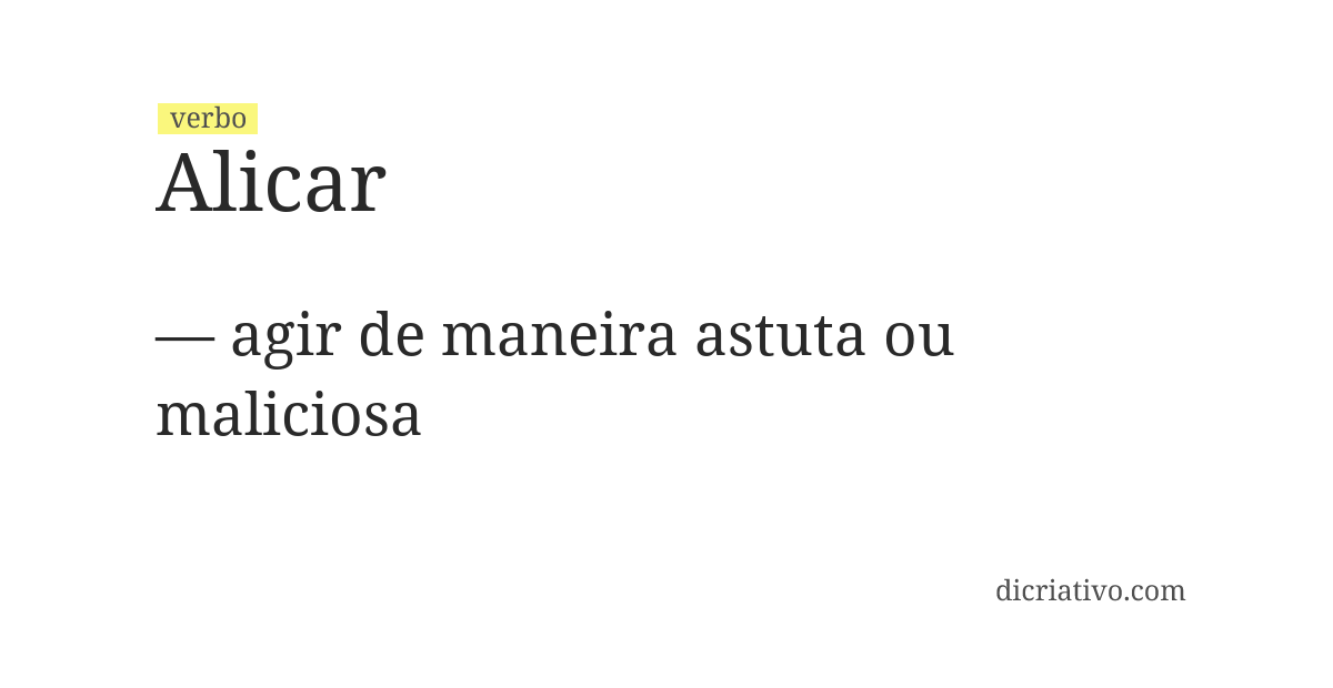 Significado de alicar