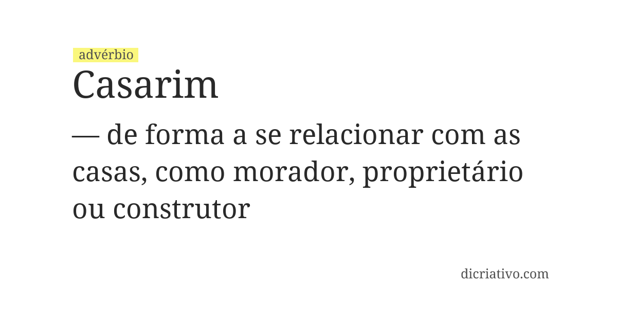 Significado de casarim