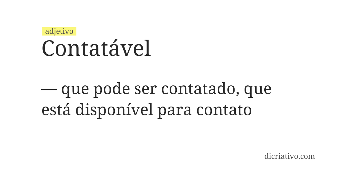 Significado de contatável