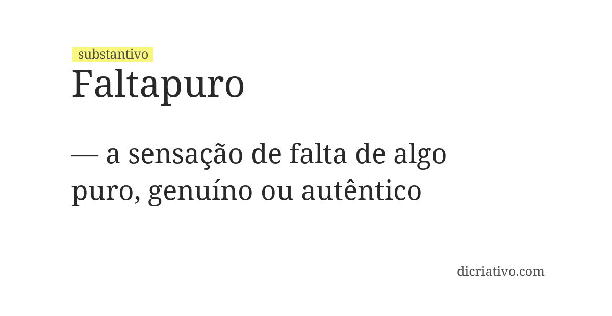 Significado de faltapuro