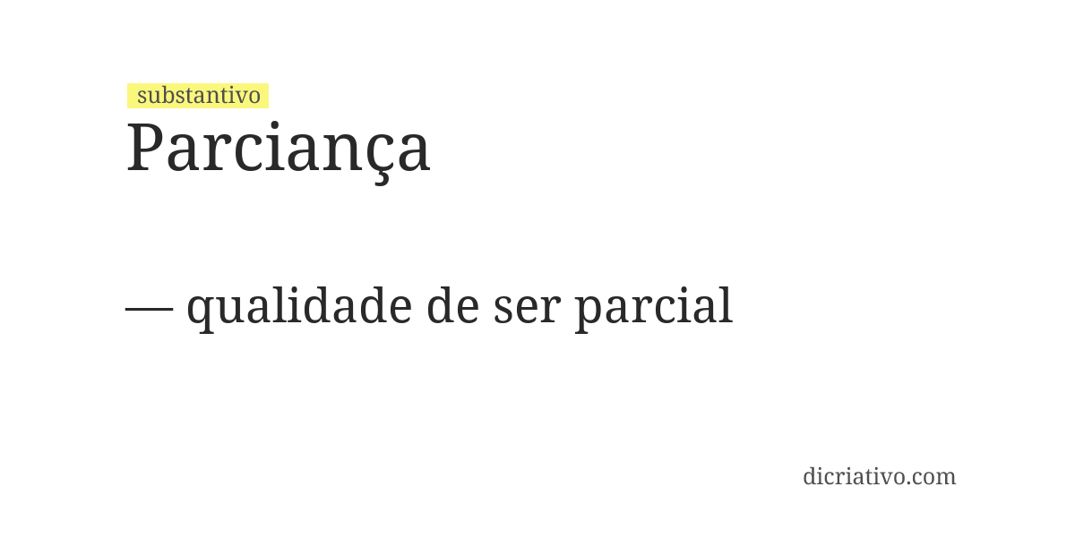 Significado de parciança