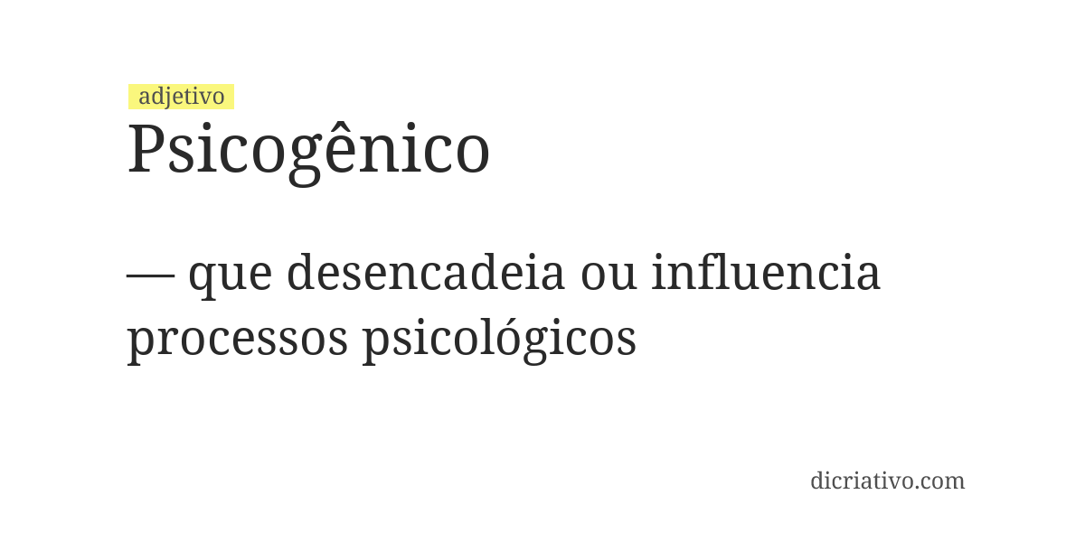 Significado de psicogênico