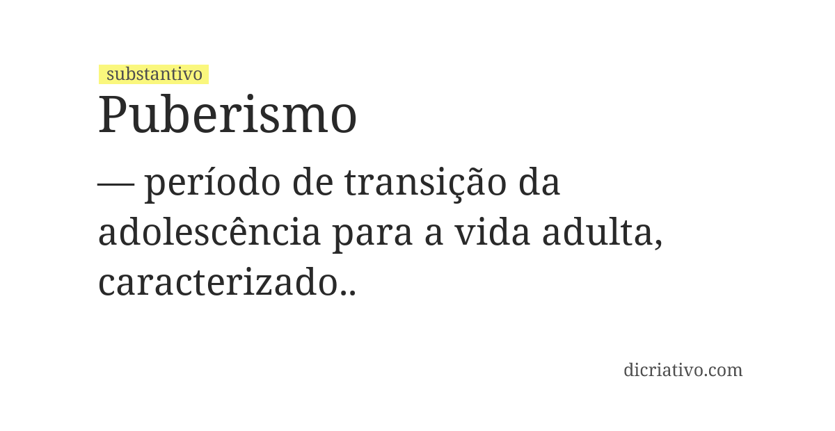 Significado de puberismo