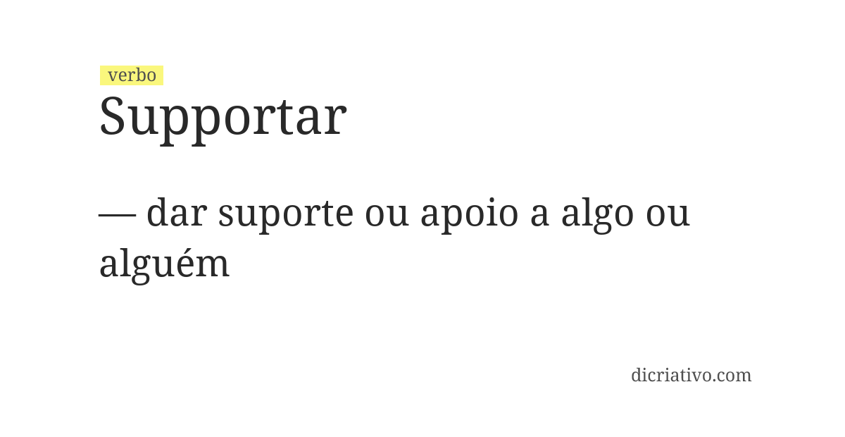 Significado de supportar