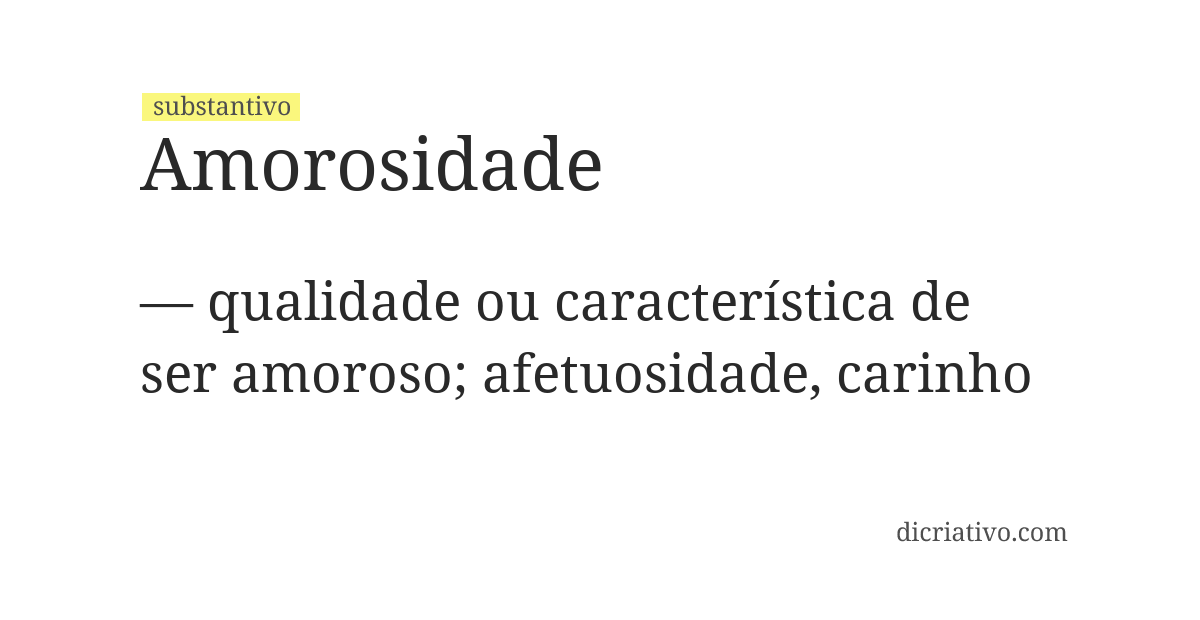 Significado de amorosidade