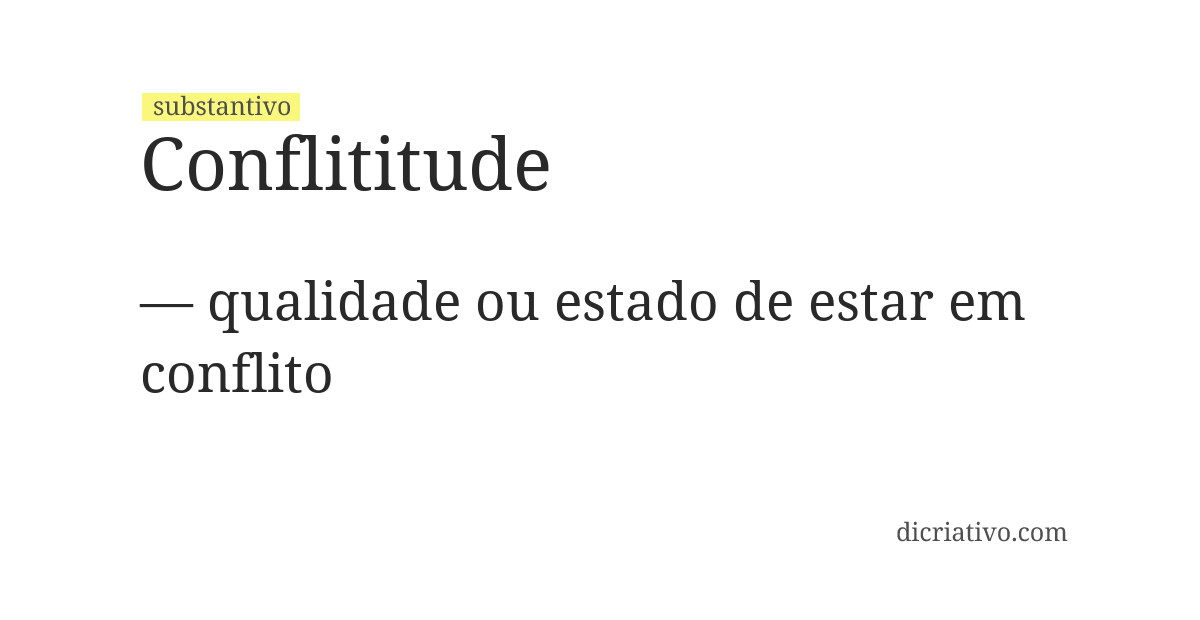Significado de conflititude