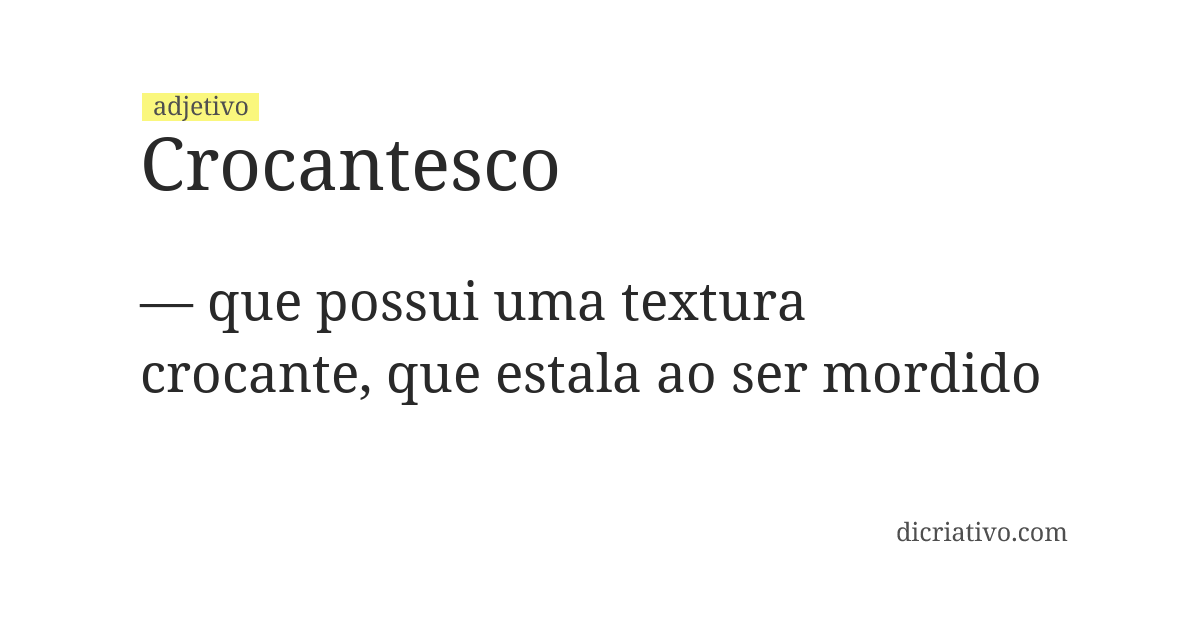 Significado de crocantesco