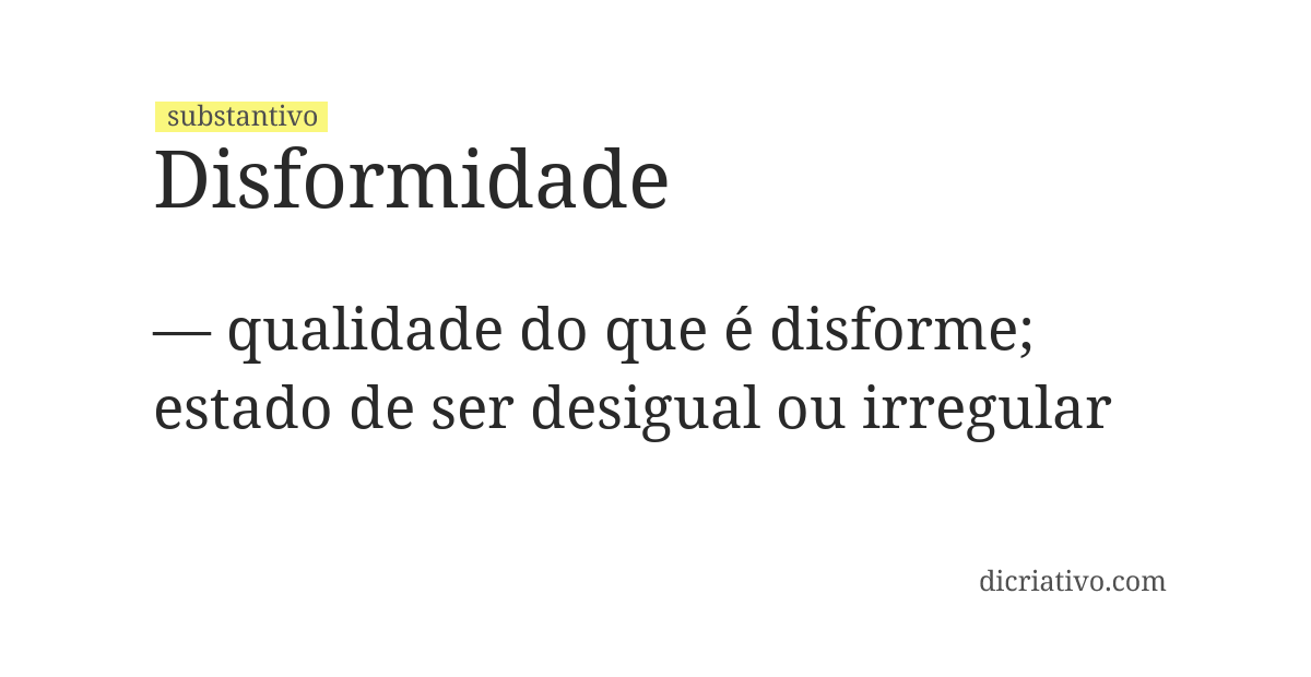 Significado de disformidade