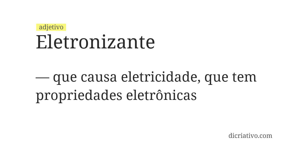 Significado de eletronizante