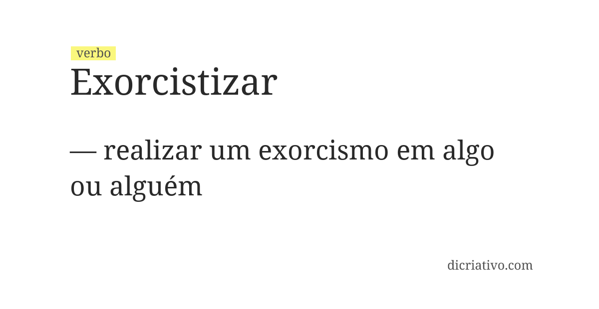 Significado de exorcistizar