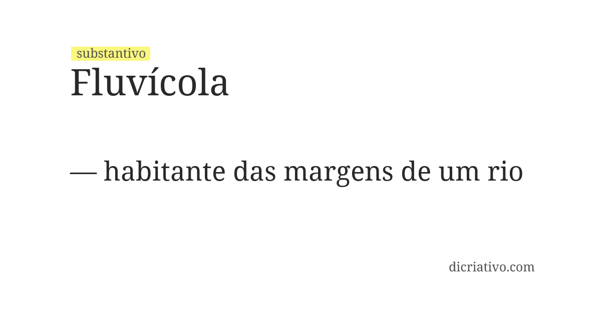 Significado de fluvícola
