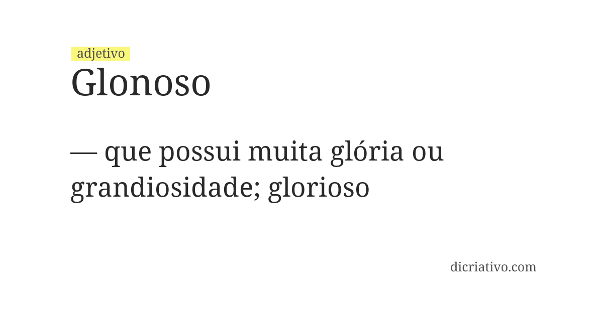 Significado de glonoso