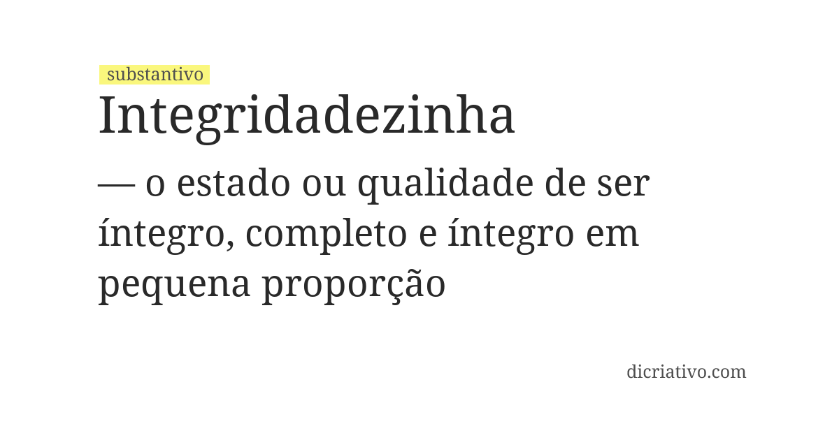 Significado de integridadezinha