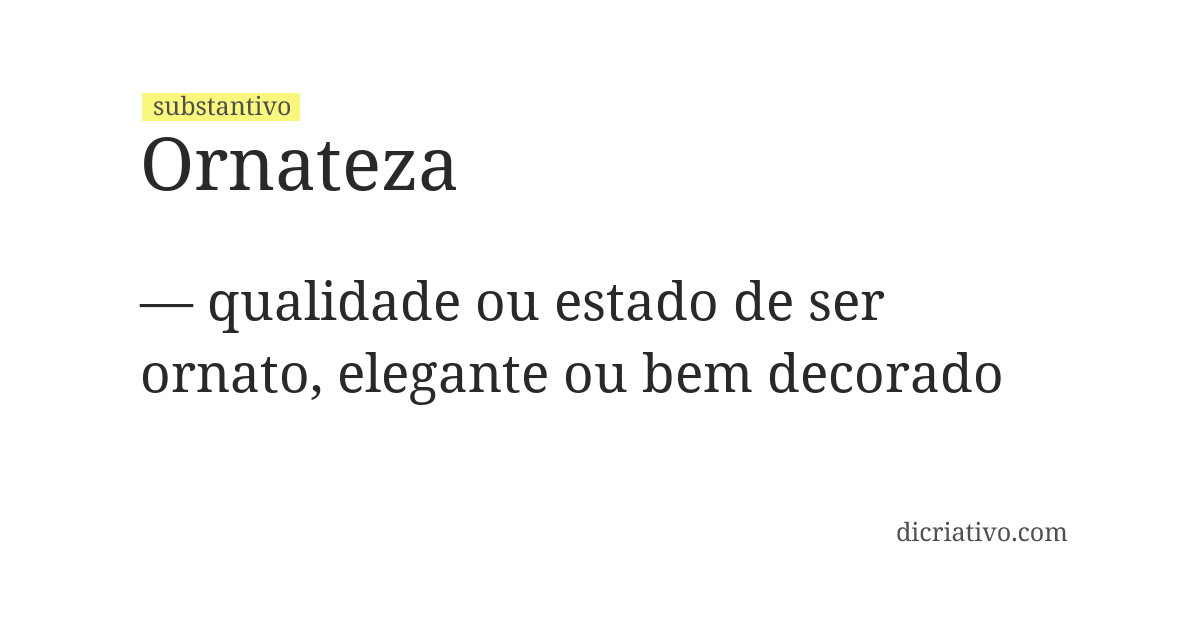 Significado de ornateza