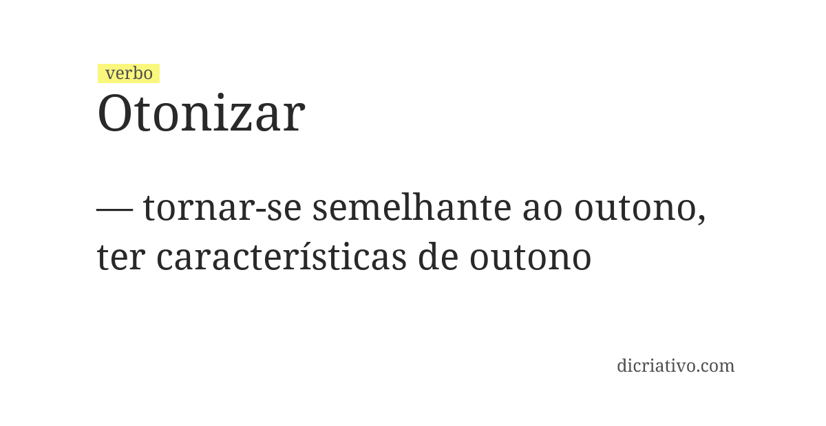 Significado de otonizar
