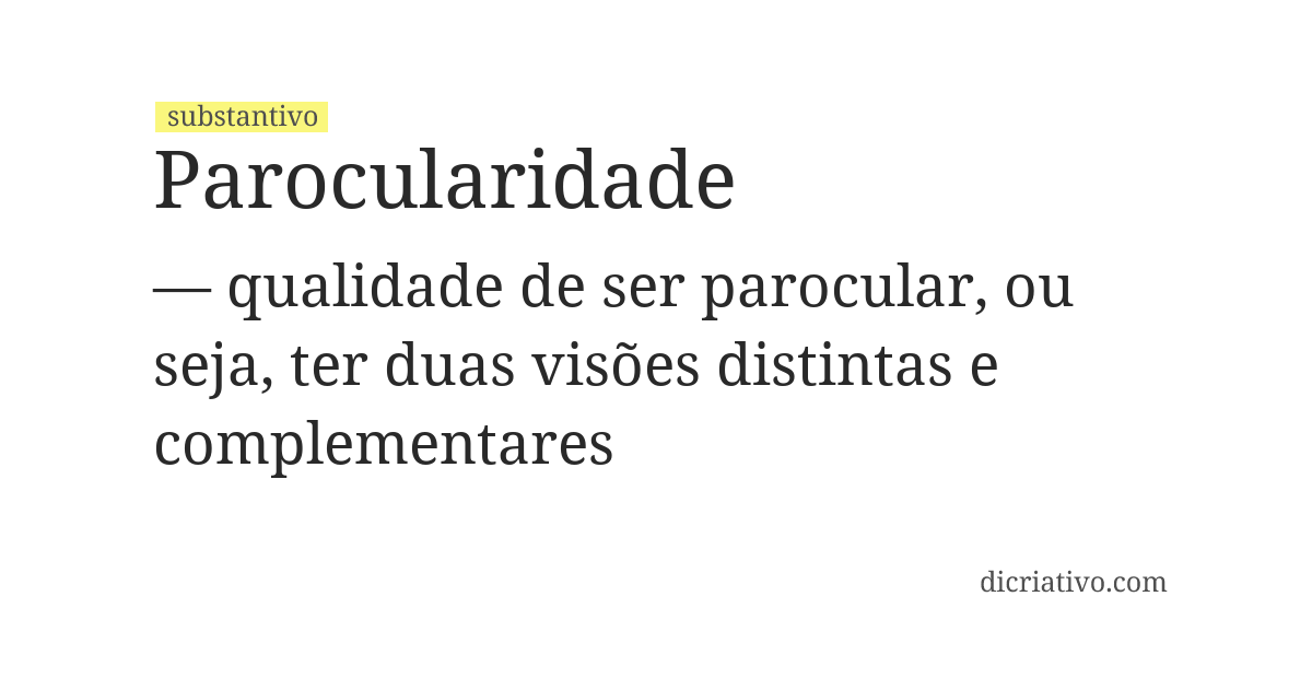 Significado de parocularidade