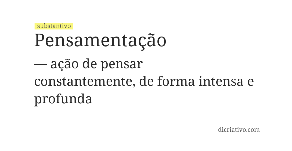 Significado de pensamentação
