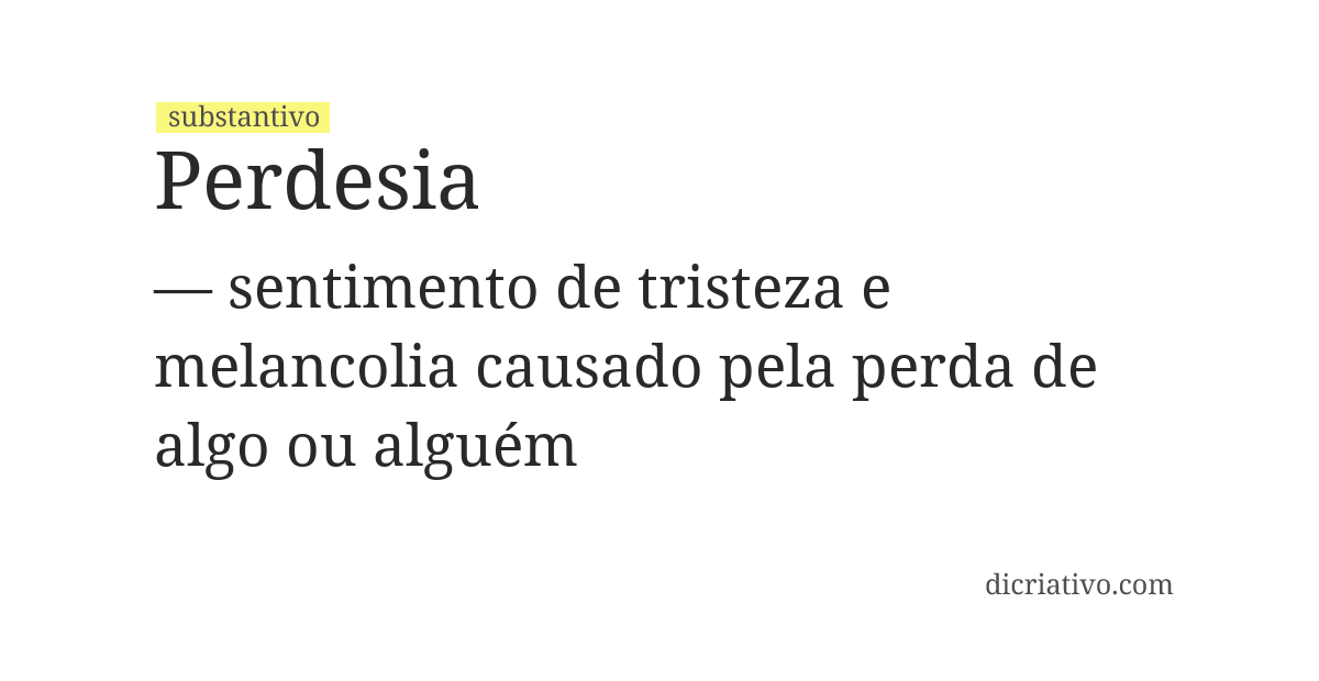 Significado de perdesia