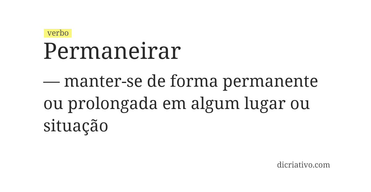 Significado de permaneirar