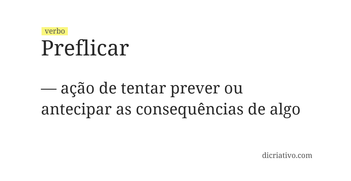 Significado de preflicar