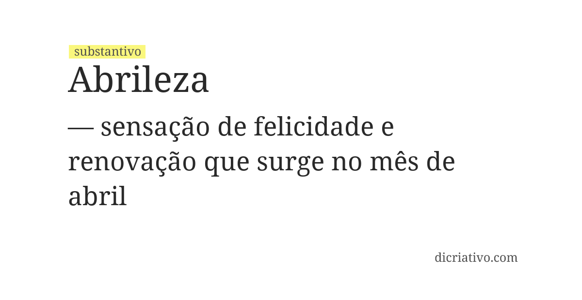 Significado de abrileza